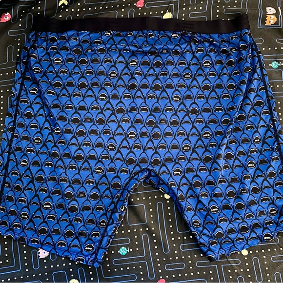 TomboyX 6in Blue Shark Swim Shorts - Picture 3 of 3